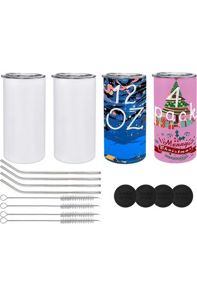 genric 4 pack 12 oz Sublimation Tumblers Blanks, 12oz Sublimation Tumbler Cup...