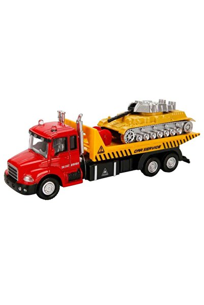 Maxx Wheels Set camion transportator cu tanc, Maxx Wheels, Rosu, 16 cm