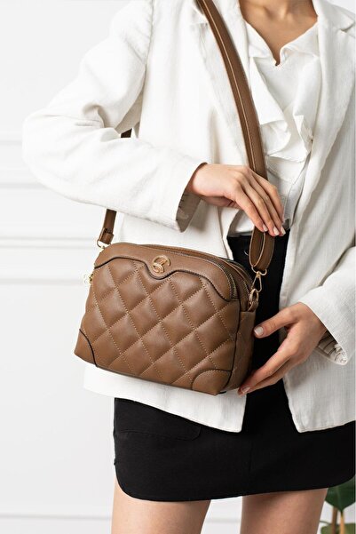 MILANOFOX Women's Mink Leather Quilted Gold Detailed Lined 3-Compartment Dail...