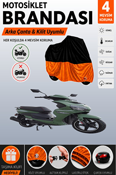 Cemku Double Black Top - Orange Bottom, Rear Bag Compatible Motolux W46 Motor...