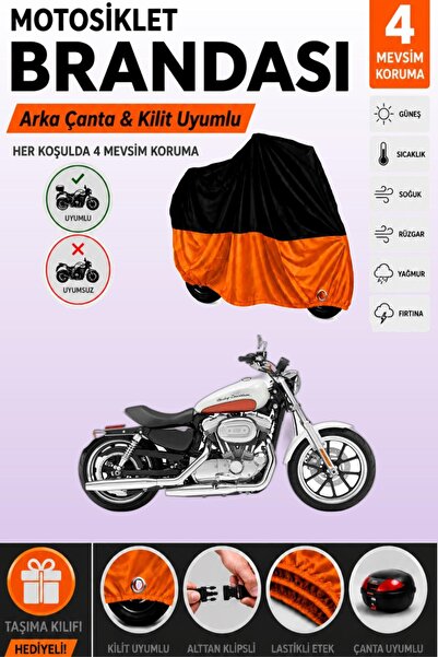 Cemku Double Black Top - Orange Bottom Harley-Davidson Sportster Superlow Xl8...