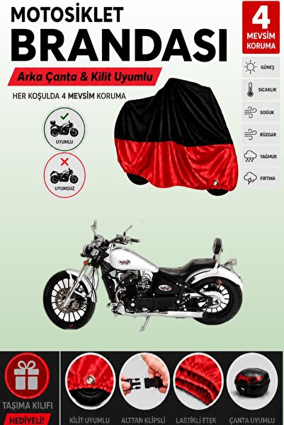 Cemku Double Black Top - Red Bottom, Rear Bag Compatible Asian Ghost 350 Moto...