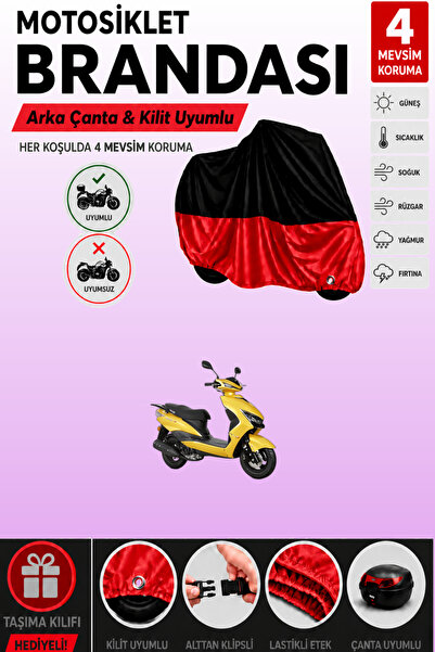 Cemku Double Black Top - Red Bottom, Rear Bag Compatible Rks Boler.O 50 Motor...