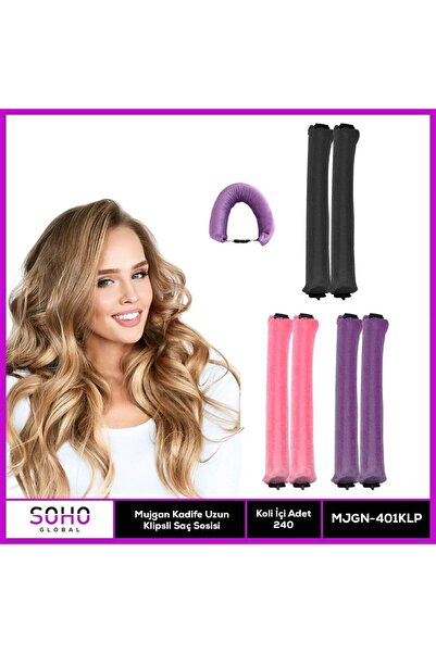 atastore2017 Velvet long clip hair curler set