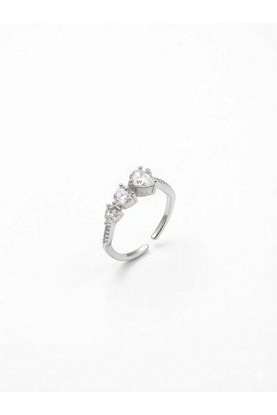 Mestore Three Heart Stone Ring