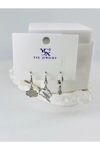 atastore2017 Zircon Stone Triple Combination Earrings