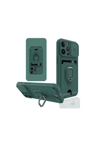 OEM Apple iPhone 13 Pro Case Zuma Silicone with Business Card Holder and Ring...
