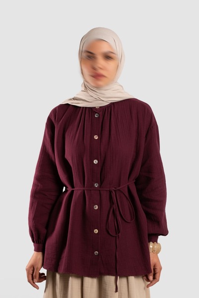 Lemaye Müslin Büzgü Detaylı Gömlek LMX-00224