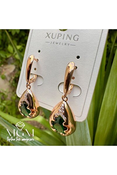 atastore2017 Xuping green gemstone drop earrings