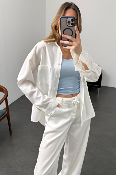 My Blog White Tensel Shirt and Pants Set 42-0001