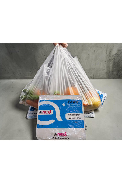 Ecoflex 250 Adet orta Boy Manav Poşeti Hışır Atlet Poşet 28x47 Cm