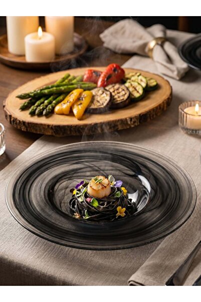 ARDA CAM Pasta Plate Alabaster Black 30 cm