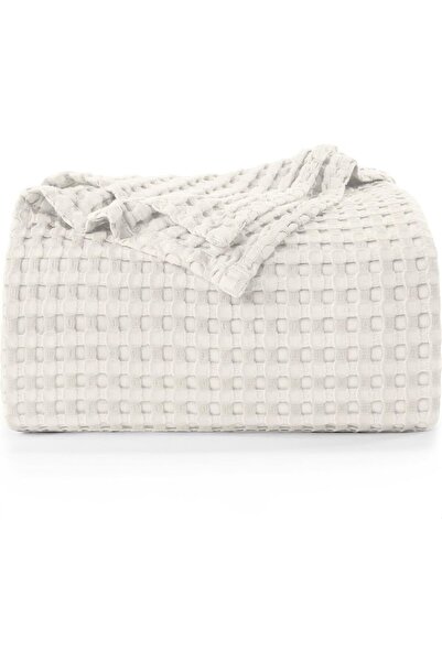 TeksNil Home %100 Pamuk Waffle Desen Çift Kişilik Pike Yatak Örtüsü 200X230 B...