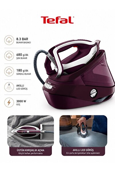TEFAL Buhar Kazanlı Ütü 3000 W 8.3 Bar Basınç 680 gr Şok Buhar Kireç Avcısı L...