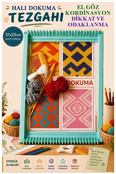 Artlantis Halı Dokuma Tezgahı Plastik 23x31 cm 1 Paket Okul Çocuk Hobi Elişi ...