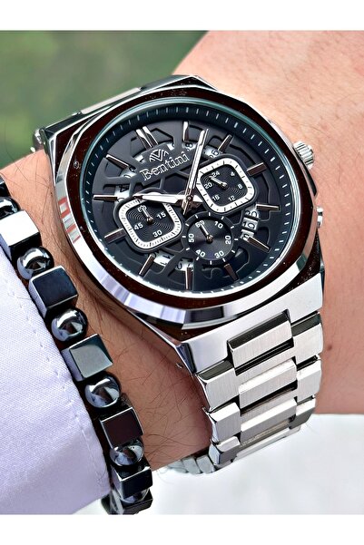 Bentini Men's Wrist Watch – Functional, Steel Band, Waterproof, 2-Year Warranty