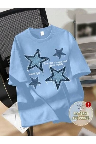 valeriae Tricou cu mânecă scurtă, croială lejeră, premium, cu imprimeu special