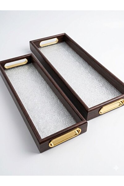Afaq Transparent Tray Set with Wood