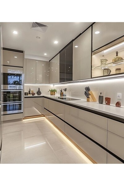 Grcstyle Ledli Hazır Mutfak Dolabı High Gloss Kapak Özel Ölçülerde Üretim
