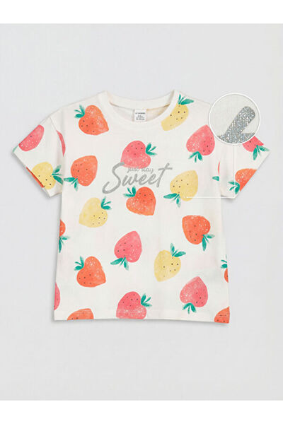LC Waikiki Quality Parts Silvery Printed Girls' T-Shirt from Çelebi Store