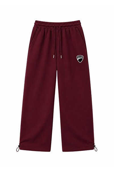zaee Ducati Embroidered Adjustable Leg Baggy Sweatpants