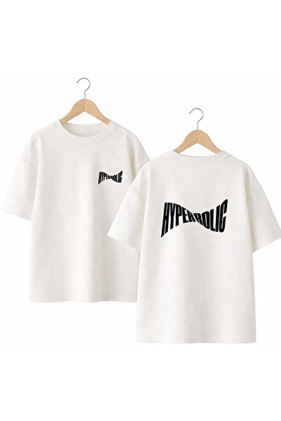 playwear Hyprlorıc Text Printed on the Back and Front Chest, 100% Cotton Over...