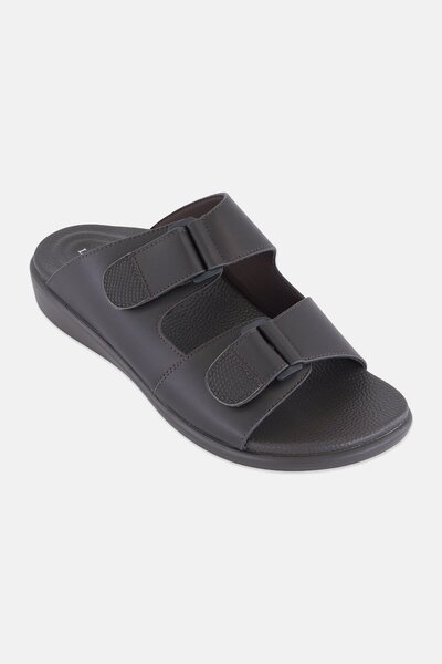 London Fog Men Slip On Arabic Sandals, Dark Brown