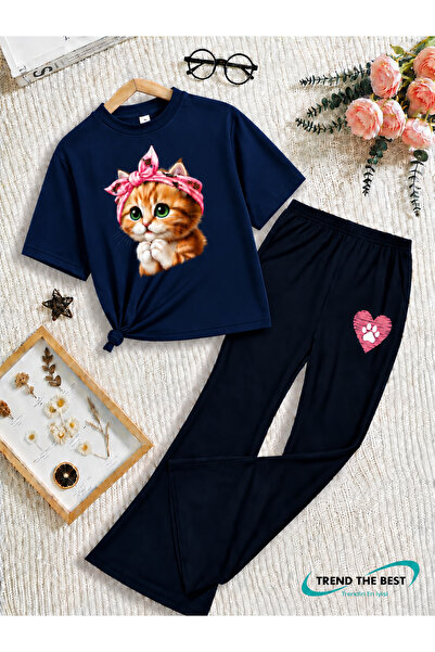TREND THE BEST Trendin En İyisi Set de vară pentru fete, cu pantaloni evazați...