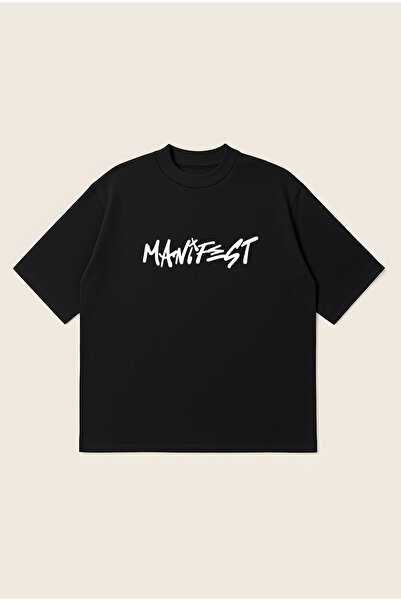 Moon Dancer Μπλουζάκι με στάμπα Manifest, Oversize, Boxy Cut, Unisex, 100% βα...