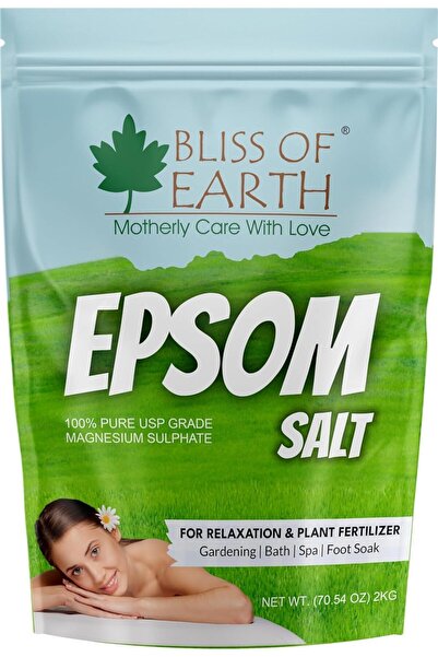 Bliss of Earth ملح إبسوم للاستحمام، 2 كجم |   محلول نقع الأقدام بالنباتات، كب...