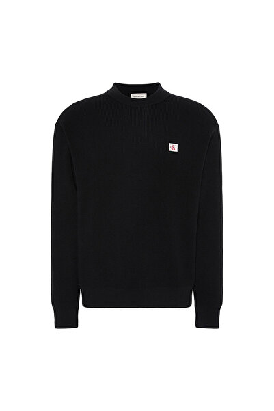 Calvin Klein Mens Waffle Cotton Monogram Knit Sweater S