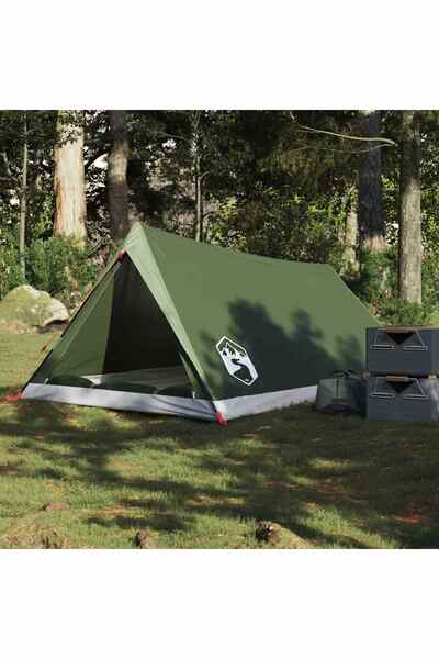 vidaxl Cort de camping pentru 2 persoane, verde masliniu, impermeabil