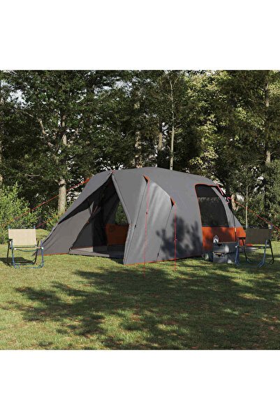 vidaxl Cort Dome 6-Persoane Gri si Portocalie 500 x 314 x 206 cm