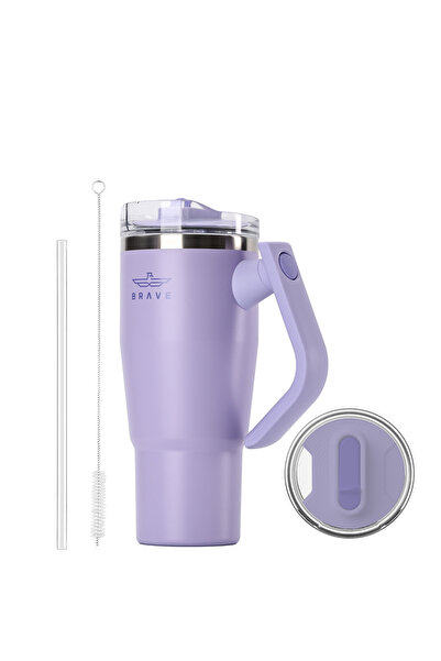 Brave Temp Guard Vacuum Insulated Travel Mug – 180° Rotating Handle, 24H Cold...
