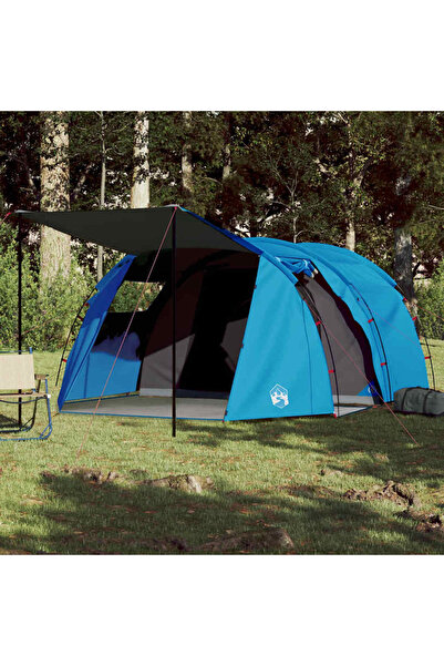 vidaxl Cort de camping tunel pentru 4 persoane, albastru, impermeabil
