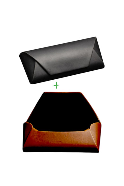 OEM Glasses case 2 pieces (black + brown), eco- Leather , semi-rigid, elegant...