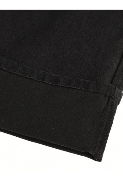 By Caspita Fashion Lenithra Women's High Waist Black Lycra Straight Fit Cut Straight Cut Jean Denim