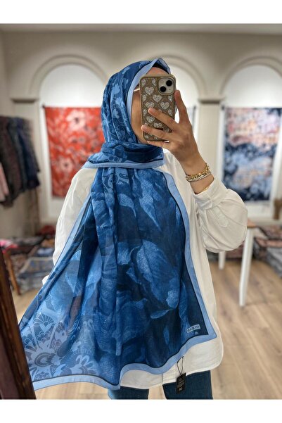 Merwiss Patterned Soft Shawl - Blue