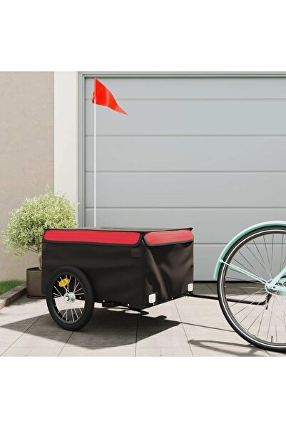 vidaxl Bicycle trailer, black and red, 45 kg, iron