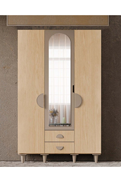 miracool Ladin 3 Kapaklı Gardrop / Dolap / Komple MDF