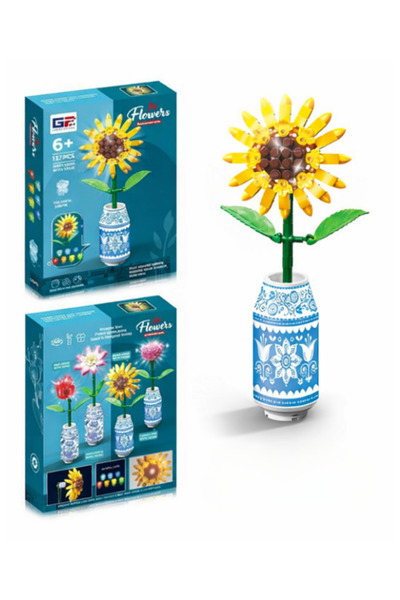 CAN OYUNCAK Great Friend Flower Colorful Lighting Building Block Series Sunfl...