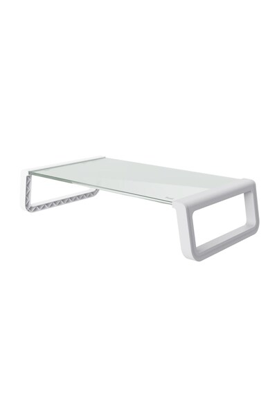Trust Monta - Suport monitor din sticlă securizată (alb)