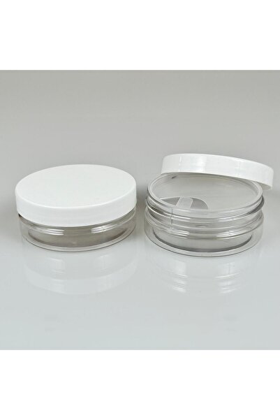 makrobay 50ml - Plastik Boş Kavanoz Şeffaf - 5 Adet