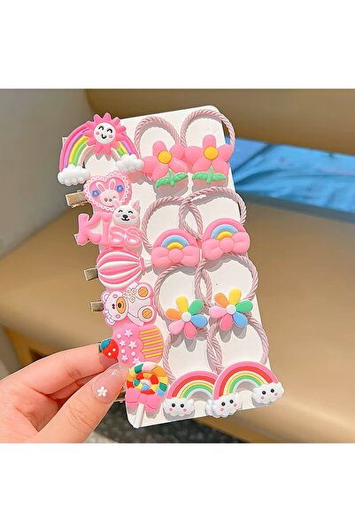 Rapunzel Accessories 15'li Parlak Epoksi Pens Lastik Toka Seti - Hayvan Çiçek...