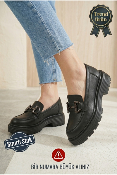Registan Shoes LUXERA KADIN LOAFER AYAKKABI KALIN TABAN GÜNLÜK RAHAT TREND