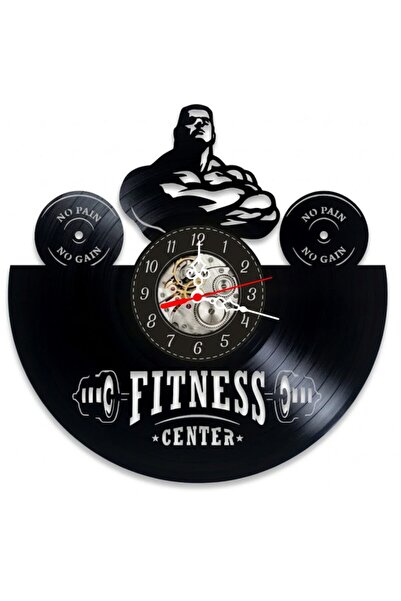 OEM Decorative wall clock, Fitness / Dumbbell Gym, made from vinyl record, 30...