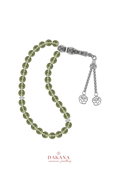 DAKANA JEWELLERY Сертифицирани молитвени броеници от естествен камък, 8 мм, с...