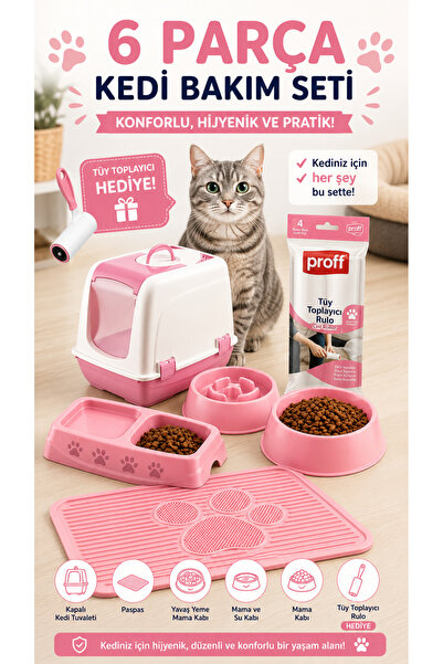 Torbeks 6'sı 1 Arada Kapalı Kedi Tuvaleti Set Kapalı Kedi Tuvaleti Paspas Mam...