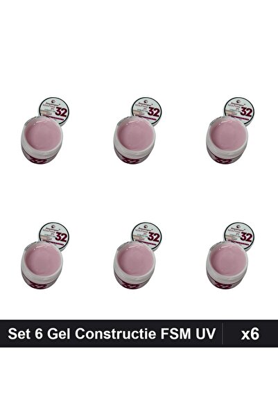 FSM Set 6 Gel de Constructie UV LED 15g, Builder Gel Unghii, Manichiura Profe...