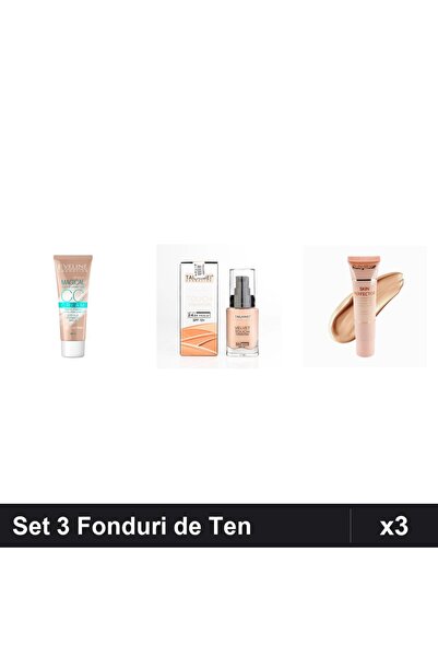 Eveline Set 3 Fonduri de Ten, Nuante Light-Beige 106 04, CCC TLM Ruby Rose